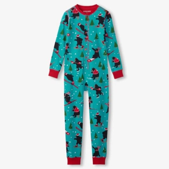 little blue house Other - Little Blue House Kids Wild Winter 4T Size 4 Unisex Teal Skiing Footless Onesie